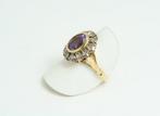 Ring - 18 karaat Geel goud Amethist - Diamant - Ring met, Nieuw
