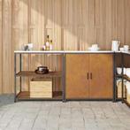 vidaXL Keukenopbergsysteem 2 pcs Roestig 180 x 50 x 92 cm, Huis en Inrichting, Verzenden, Nieuw