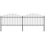 vidaXL Tuinhek met speren bovenkant (1,25-1,5)x3,4 m staal, Verzenden, Nieuw