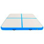 Gymnastiekmat met pomp opblaasbaar 200x200x20 cm PVC blauw, Nieuw, Verzenden