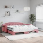 vidaXL Slaapbank onderschuifbed en matrassen 100x200 cm, Huis en Inrichting, Verzenden, Nieuw