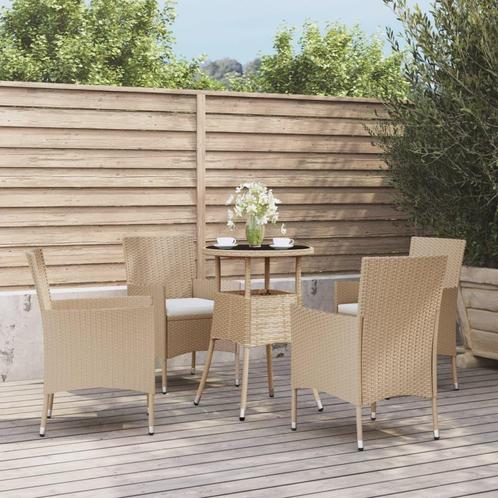 vidaXL Ensemble de bistro de jardin 5 pcs coussins beige, Jardin & Terrasse, Ensembles de jardin, Neuf, Envoi