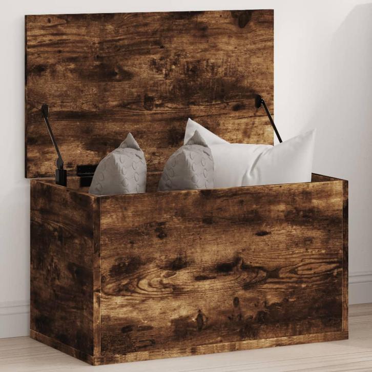 vidaXL Opbergbox 60x35x35 cm bewerkt hout gerookt, Huis en Inrichting, Kasten | Overige, Nieuw, Verzenden