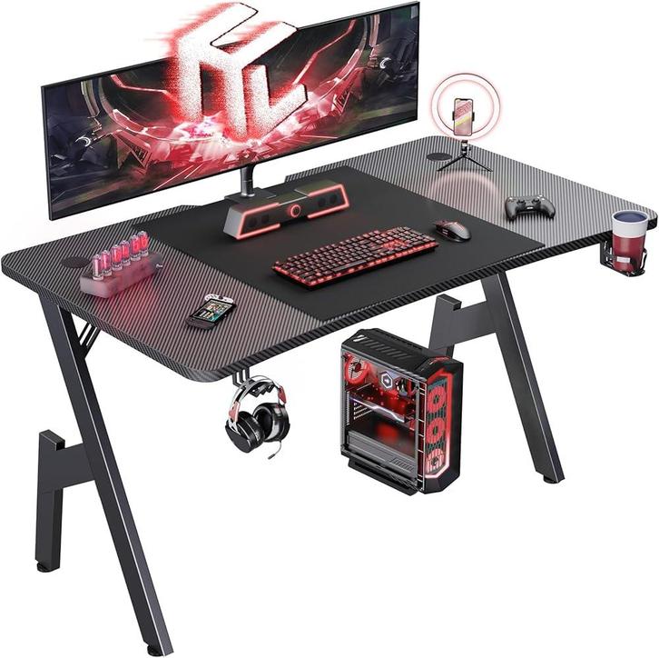 Gaming bureau - Gaming desk - Gaming tafel - 120x60 cm - Zwa, Huis en Inrichting, Bureaus, Nieuw, Verzenden