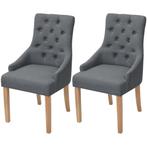 vidaXL Chaises à manger lot de 2 gris foncé tissu, Verzenden, Neuf