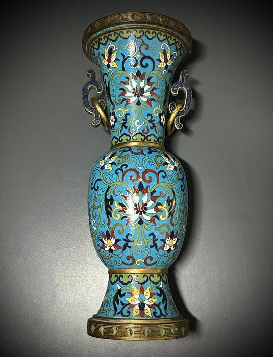 Vase en cloisonné chinois ancien doré, sans réserve, forme, Antiek en Kunst, Antiek | Overige Antiek