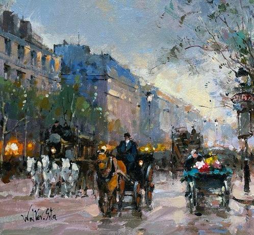 Walter Sita (XX) - Paris - Grands Boulevards - Porte, Antiquités & Art, Art | Peinture | Classique