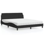 vidaXL Lit avec matelas noir 160x200 cm velours, Verzenden, Neuf