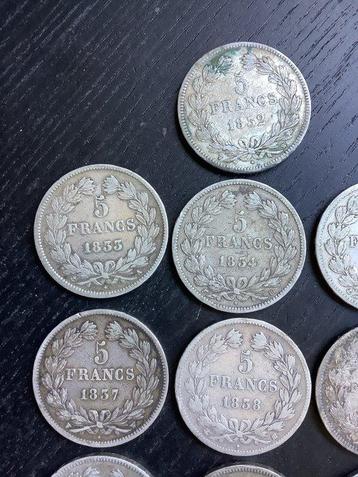 France. Louis Philippe I. 5 Francs 1832/1847 (13 zilveren, Timbres & Monnaies