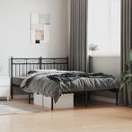 vidaXL Bedframe met hoofdbord metaal zwart 140x200 cm, Huis en Inrichting, Slaapkamer | Bedden, Verzenden, Nieuw