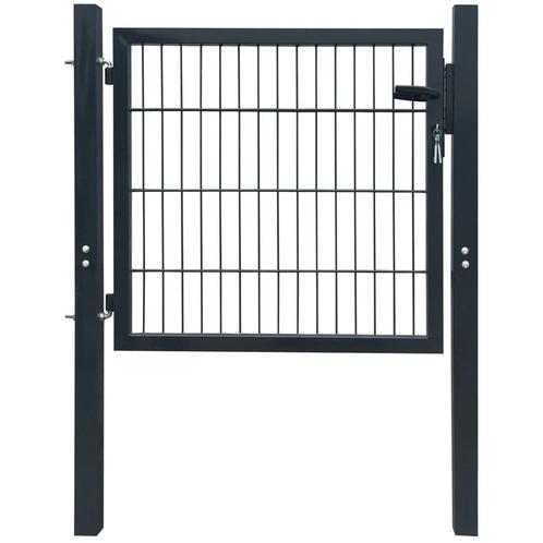 vidaXL Poort 105x150 cm staal antracietkleurig, Tuin en Terras, Tuinpoorten, Nieuw, Verzenden