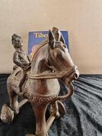 Cheval avec Mahut « jouet du Temple » - Bronze patiné - Inde