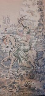 Grande scène de Chasse - Wandtapijt - 70 cm - 98 cm