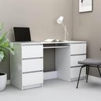 vidaXL Schrijftafel 140x50x77 cm bewerkt hout wit, Huis en Inrichting, Verzenden, Nieuw