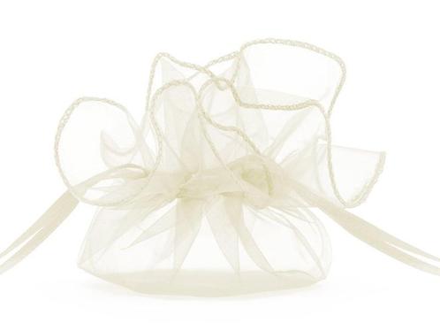 Organza Zakjes Creme 25cm 10st, Hobby en Vrije tijd, Feestartikelen, Nieuw, Verzenden