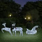 vidaXL Kerstdecoratie rendieren en slee 60 LEDs wit, Nieuw, Verzenden