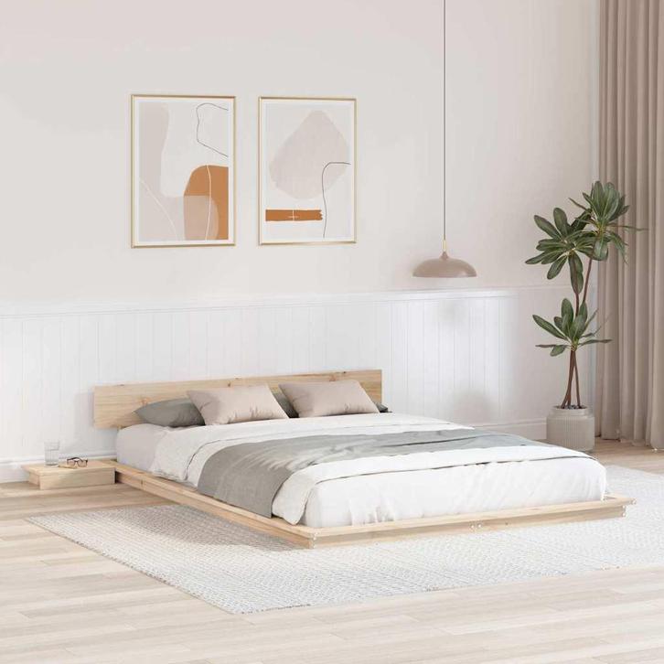 vidaXL Bedframe Bruin 140 x 200 cm Hout, Huis en Inrichting, Slaapkamer | Bedden, Nieuw, Verzenden