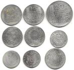 Frankrijk. Lot de 9 monnaies en argent (1 Franc a 20 Francs), Postzegels en Munten