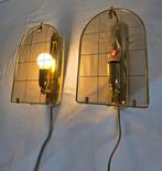Herda - Lampe murale (2) - Plaqué or, Verre