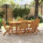 vidaXL 7-delige Tuinset 180x90x75 cm massief acaciahout, Verzenden, Nieuw, Tuinset