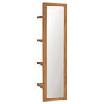 vidaXL Wandspiegel met schappen 30x30x120 cm massief, Huis en Inrichting, Woonaccessoires | Spiegels, Nieuw, Verzenden