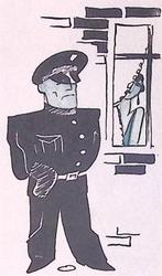 Politie agent en glurende vrouw (lijst optie, Lithos), Antiek en Kunst, Verzenden