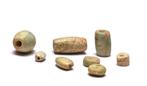 Neolithisch Amazoniet 8 kralen  (Zonder Minimumprijs), Antiquités & Art