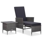 2-delige Loungeset Grijs | Retour Deal | Nu 61% Goedkoper, Tuin en Terras, Verzenden, Nieuw, Wicker, Loungeset