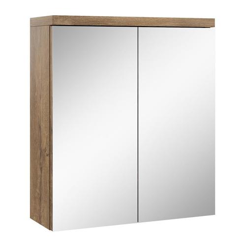 Badkamerkast Toledo 60 x 20 x 60 cm Bruin Eiken Spiegelkast, Huis en Inrichting, Badkamer | Badkamermeubels, Nieuw, Verzenden
