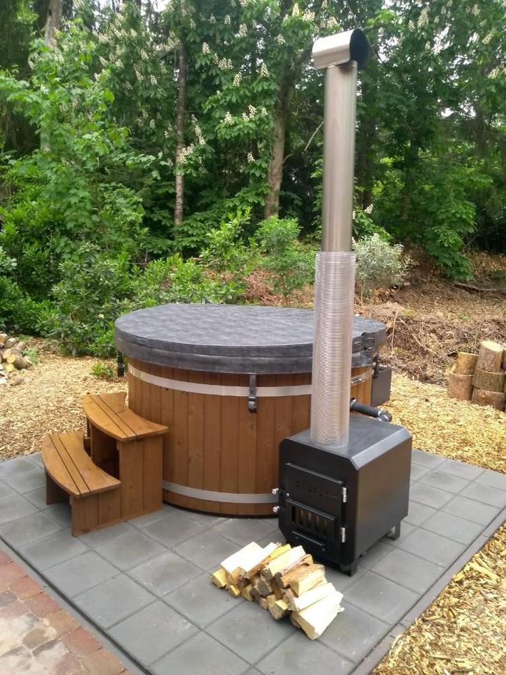 Houtgestookte hot tub | interne of externe hottub houtkachel, Tuin en Terras, Zwembaden, Minder dan 200 cm, Rond, Nieuw, Overige typen