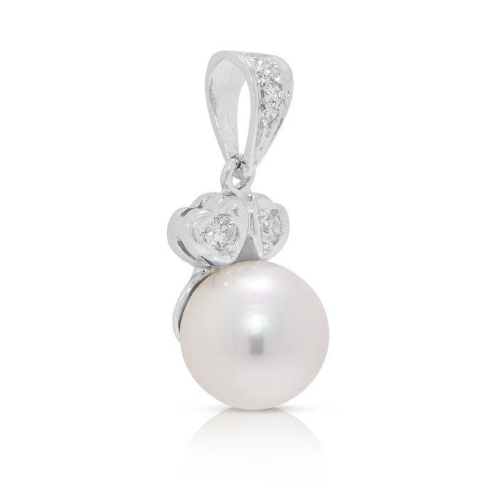 Zonder Minimumprijs - Hanger - 18 karaat Witgoud - 0.08ct., Handtassen en Accessoires, Antieke sieraden