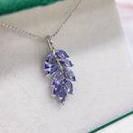 ***NO RESERVE*** Tanzaniet Bladhanger in sterling zilver –