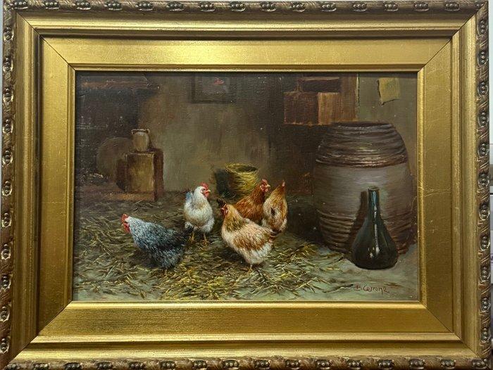 Eduardo Cerrone (1935-2011) - Pollaio, Antiquités & Art, Art | Peinture | Classique