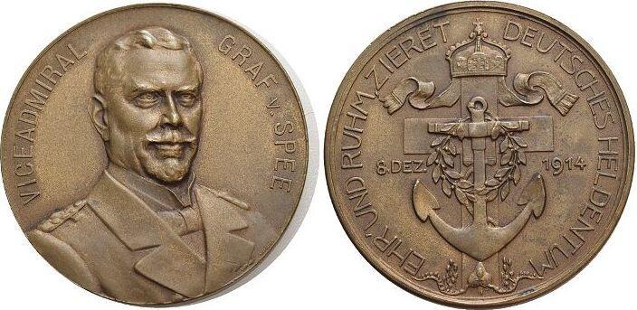 Bronze-medaille 1914 Eerste wereldoorlog, Postzegels en Munten, Penningen en Medailles, Verzenden