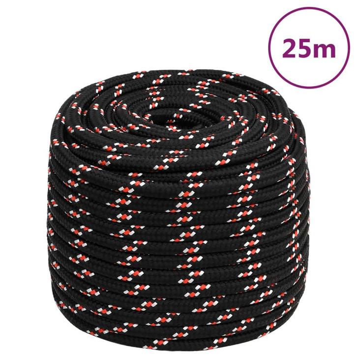 vidaXL Boot touw 18 mm 25 m polypropyleen zwart, Doe-het-zelf en Bouw, IJzerwaren en Bevestigingsmiddelen, Nieuw, Verzenden