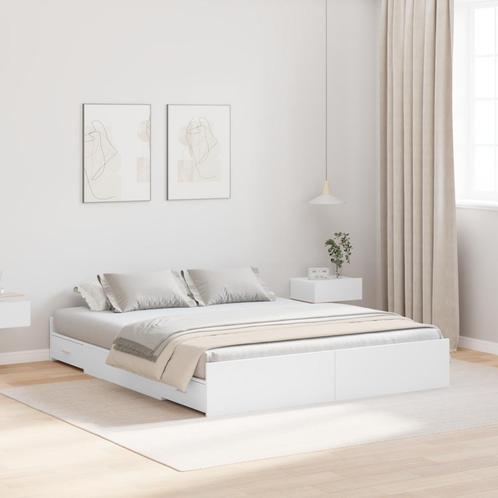vidaXL Opbergbedframe Wit 140 x 200 cm Samengesteld hout en, Huis en Inrichting, Slaapkamer | Bedden, Nieuw, Verzenden