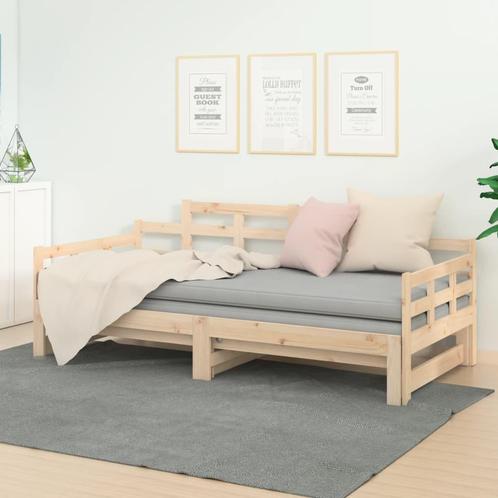 vidaXL Slaapbank uitschuifbaar massief grenenhout 2x(80x200), Huis en Inrichting, Slaapkamer | Bedden, Nieuw, Verzenden