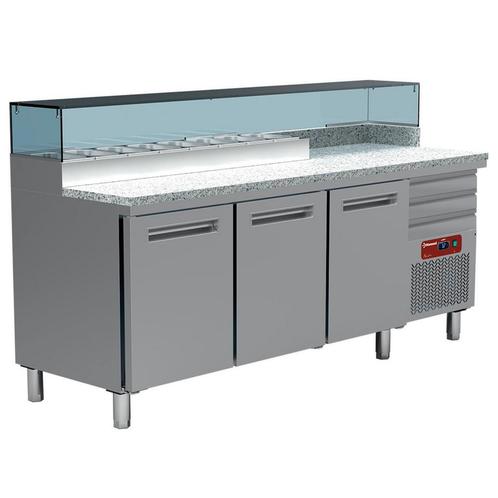 D-MR-MAXIPIZZA/R2 Table frigo pizzeria, 3 portes EN 600x400,, Articles professionnels, Horeca | Équipement de cuisine, Refroidissement et Congélation