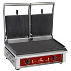 Panini-/Contactgrill | Dubbel | 530x240mm (Glad/Geribd) |, Articles professionnels, Verzenden