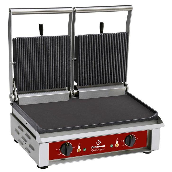 Panini-/Contactgrill | Dubbel | 530x240mm (Glad/Geribd) |, Zakelijke goederen, Horeca | Keukenapparatuur, Nieuw in verpakking