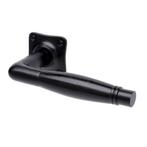 Deurklink - Deco mat zwart, rozet vierkant, Doe-het-zelf en Bouw, Hang- en Sluitwerk, Ophalen of Verzenden, Nieuw, Koper of Messing