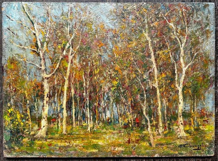 Charles Henri Verbrugghe (1877-1974) - La promenade en forêt, Antiek en Kunst, Kunst | Schilderijen | Klassiek