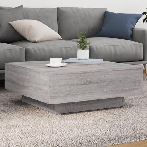 vidaXL Salontafel 80x80x31 cm bewerkt hout grijs sonoma, Huis en Inrichting, Tafels | Salontafels, Nieuw, Verzenden