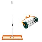 2-in-1 Verticuteer- en Gazonvlakker Set van 100 cm - Oranje, Verzenden