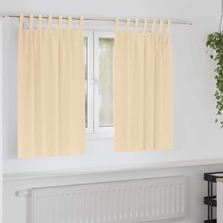 vidaXL Gordijnen met gordijnen 2 pcs Crème 140x140cm, Huis en Inrichting, Stoffering | Gordijnen en Lamellen, Nieuw, Verzenden