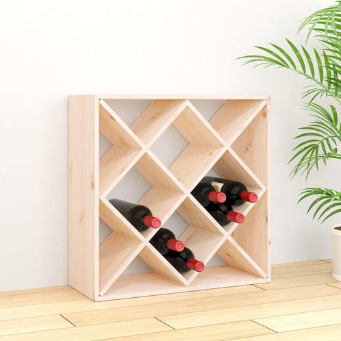 vidaXL Wijnkast 62x25x62 cm massief grenenhout, Huis en Inrichting, Woonaccessoires | Wijnrekken, Nieuw, Verzenden