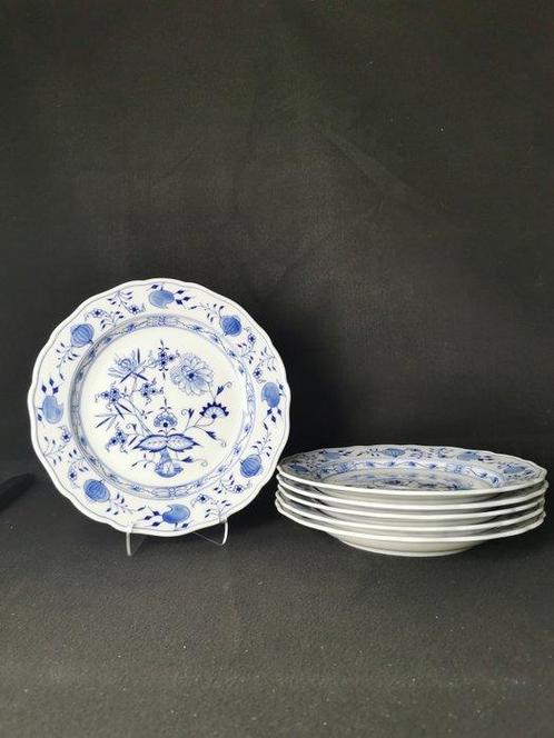 Meissen 6 piatti da cena - D. 26 cm - Cipolla blu - 1. Wahl, Antiek en Kunst, Antiek | Meubels | Tafels