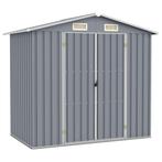 vidaXL Tuinschuur 205x129x183 cm gegalvaniseerd staal grijs, Tuin en Terras, Tuinhuizen, Verzenden, Nieuw