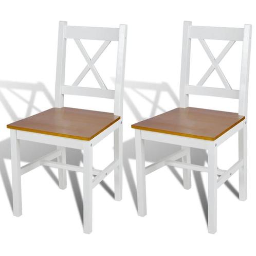 Eetkamerstoelen Deal! 2 Stuks Grenenhout Wit -40%! Topkoo..., Huis en Inrichting, Stoelen, Wit, Twee, Nieuw, Hout, Verzenden