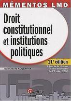 Droit constitutionnel et institutions politiques  Acq..., Livres, Acquaviva, Jean-Claude, Verzenden